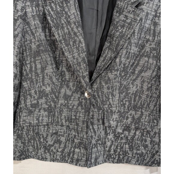 Coldwater Creek Suit Jacket Women's Size P8 Black Marbled 1 Button Lined Pockets - Picture 14 of 16